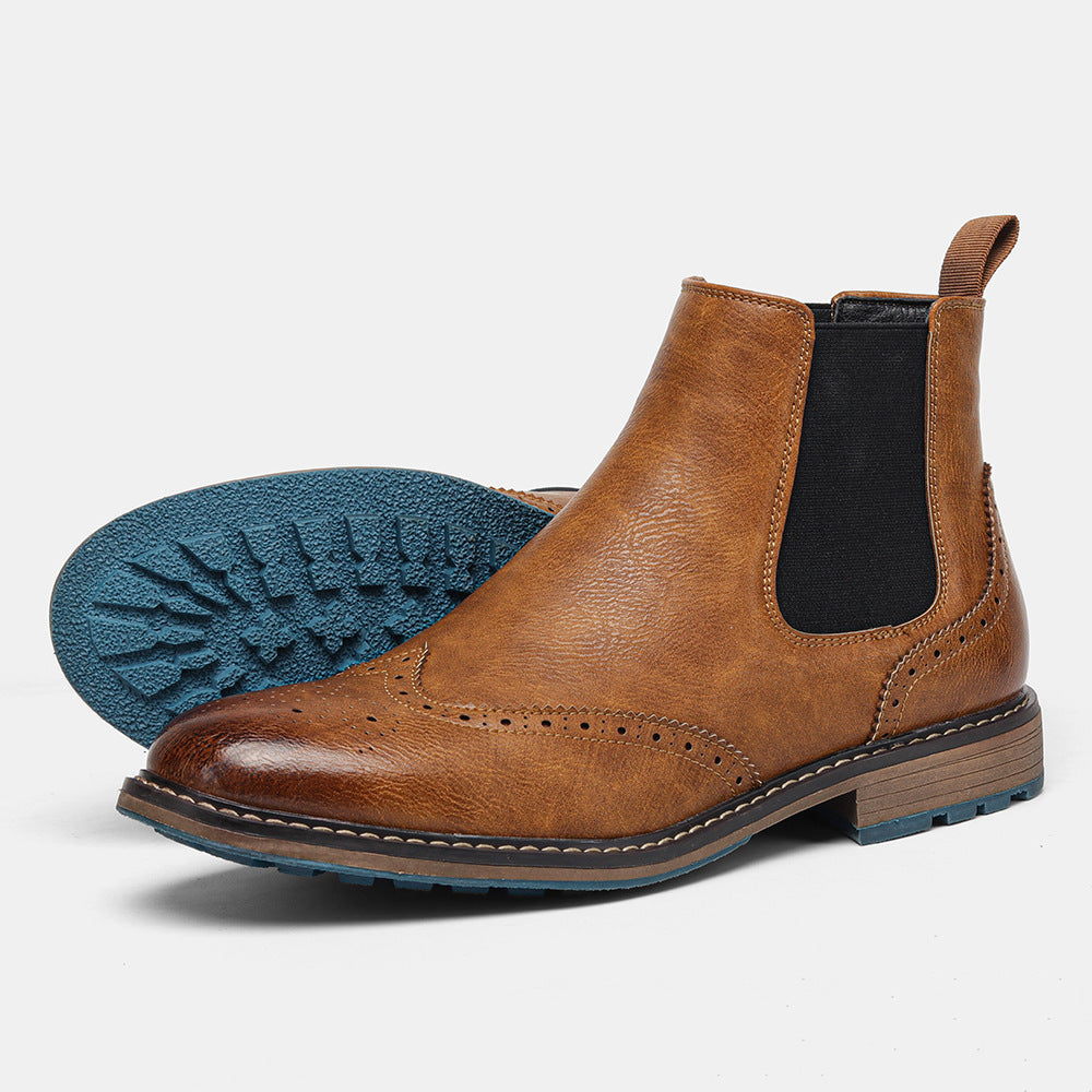 Mid-top Carved Casual Men's Shoes Brogue Retro
