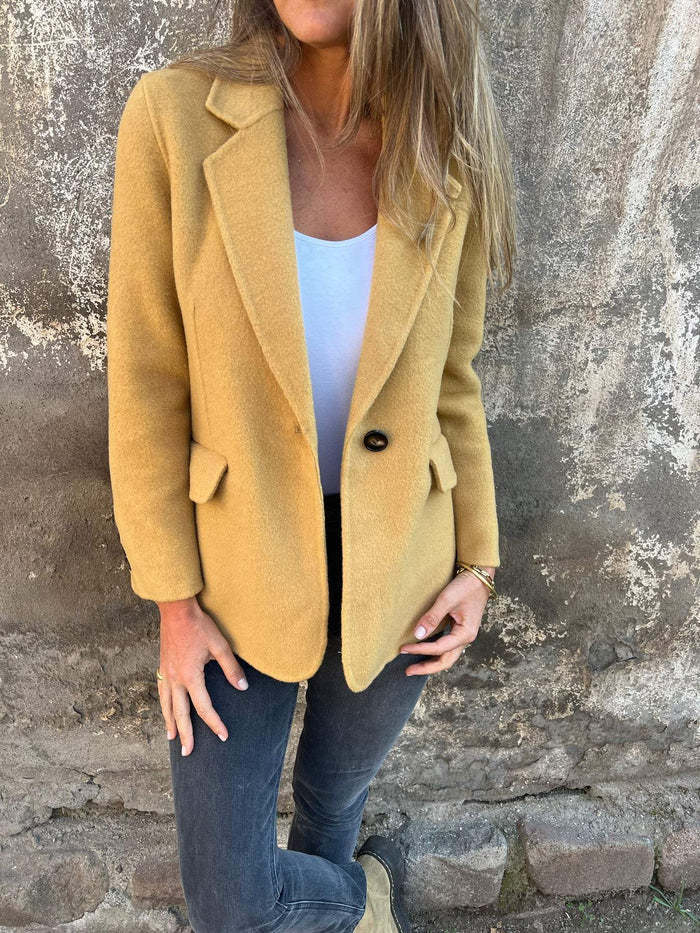Ins Button Lapel Short Blazer Winter Fashion Commuter Jacket Outwear Women's Clothing